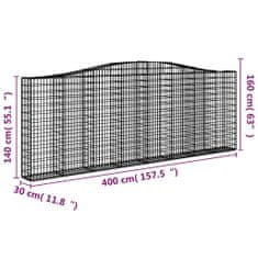 Vidaxl Obokane gabion košare 4 kosi 400x30x140/160 cm pocinkano železo