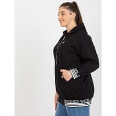RELEVANCE Ženski pulover s kapuco velike velikosti ULA črn RV-BL-8190.09P_391550 Univerzalni