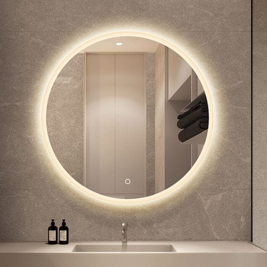 S6 Steklarstvo Šest Okroglo LED ogledalo S617B, fi 70cm, LED kopalniško ogledalo