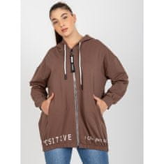 RELEVANCE Ženski pulover velikosti s kapuco SCARLET rjava RV-BL-8302.78_391585 Univerzalni