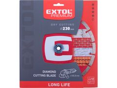 Extol Premium Diamantna rezalna plošča, segmentno Dolgo življenje - suho rezanje, 230x22,2x2,8mm