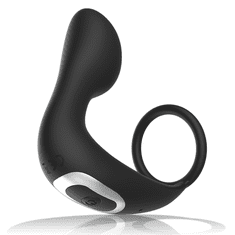 BLACK&SILVER STIMULATOR PROSTATE Black & Silver Remote Control