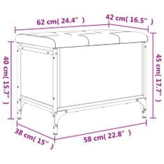 Vidaxl Klop za shranjevanje rjavi hrast 62x42x45 cm inženirski les