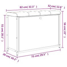 Vidaxl Klop za čevlje s preklopnim predalom črna 82x32x56 cm