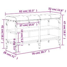 Vidaxl Klop za čevlje dimljen hrast 82x32x47 cm inženirski les