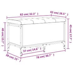 Vidaxl Klop za shranjevanje črna 82x42x45 cm inženirski les