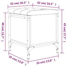 Vidaxl Klop za shranjevanje dimljen hrast 42x42x45 cm inženirski les