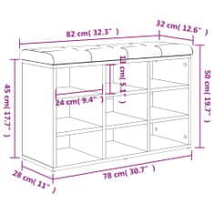 Vidaxl Klop za čevlje betonsko siva 82x32x50 cm inženirski les