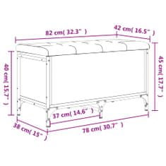 Vidaxl Klop za shranjevanje dimljen hrast 82x42x45 cm inženirski les