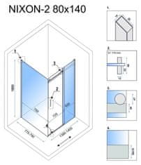 REA Tuš kabina Nixon 140x80