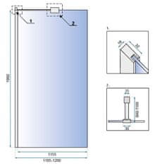 REA Stena za prho Aero N 120 Transparent