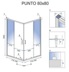 REA Punto 80x80 tuš kabina