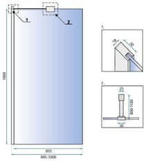 REA Stena za prho Aero N 100 Transparent