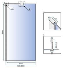 REA Stena za prho Aero N 110 Transparent