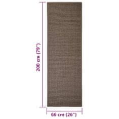 Vidaxl Preproga naravni sisal 66x200 cm rjava