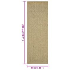 Vidaxl Preproga naravni sisal 66x200 cm zelena