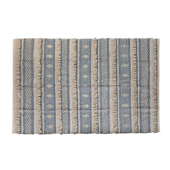 NEW Preproga DKD Home Decor 230 x 160 x 2 cm Modra Bombaž Bela Boho