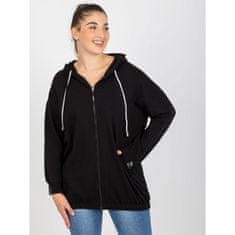 RELEVANCE Ženski pulover s kapuco in žepi velike velikosti RONA črn RV-BL-8277.28_391485 Univerzalni