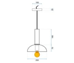 Toolight Obesna svetilka OSTI C APP128-1CP Pink