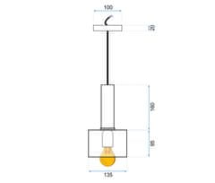 Toolight OSTI B APP117-1CP viseča svetilka modra