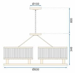 Toolight Obesna svetilka s kristali APP789-6C