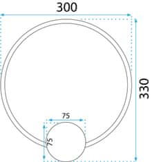 Toolight Stenska svetilka LED APP1383-CW BLACK 30cm