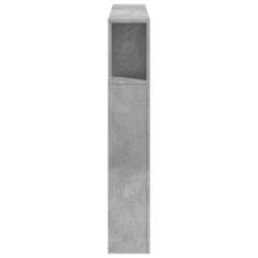 Vidaxl LED posteljno vzglavje betonsko sivo 120x18,5x103,5 cm inž. les