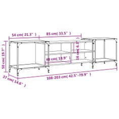 Vidaxl TV omarica dimljeni hrast 203x37x50 cm inženirski les