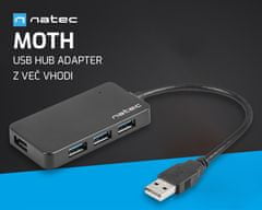 Natec Moth adapter USB Hub, 4x USB-A 3.0