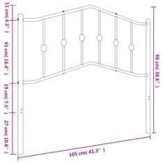 Vidaxl Kovinsko posteljno vzglavje črno 100 cm
