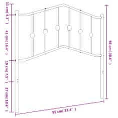 Vidaxl Kovinsko posteljno vzglavje črno 90 cm