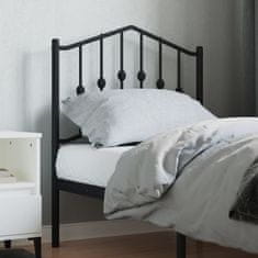 Vidaxl Kovinsko posteljno vzglavje črno 75 cm