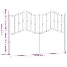 Vidaxl Kovinsko posteljno vzglavje črno 140 cm