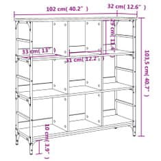 Vidaxl Komoda črna 102x32x103,5 cm inženirski les