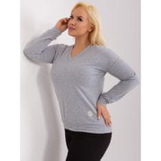 RELEVANCE Ženska bluza z izrezom V plus size siva RV-BZ-9259.97_405397 Univerzalni
