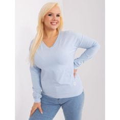 RELEVANCE Ženska bluza z izrezom v obliki črke V plus size svetlo modra RV-BZ-9259.97_405402 Univerzalni