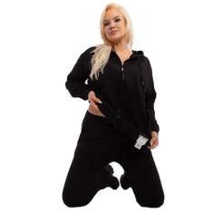 RELEVANCE Ženski komplet plus size s kapuco črne barve RV-KMPL-8972.65_405339 2XL