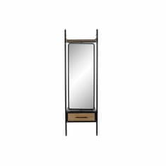 NEW Stoječe ogledalo DKD Home Decor Črna Les Kovina Kristal (58 x 30 x 191 cm)