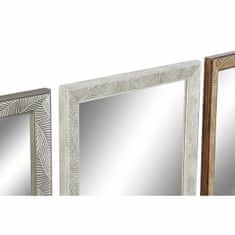 NEW Stensko ogledalo DKD Home Decor 36 x 2 x 95,5 cm Kristal Naraven Siva Rjava Bela polistiren Tropical Rastlinski list (4 Kosi)