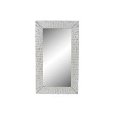 NEW Stensko ogledalo DKD Home Decor Kristal MDF Bela protja Cottage (87 x 147 x 4 cm) (87 x 4 x 147 cm)