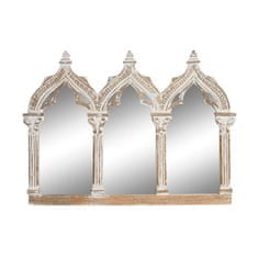 NEW Stensko ogledalo DKD Home Decor Bela Naraven Mangov les Indijanec 76 x 3,8 x 55,8 cm