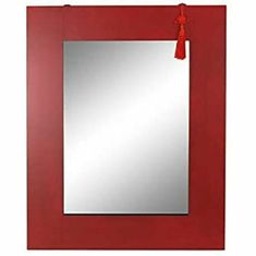 NEW Stensko ogledalo DKD Home Decor Ogledalo Jelka Rdeča Črna MDF (70 x 2 x 90 cm)