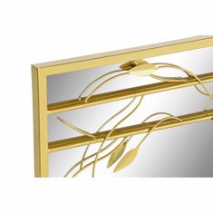 NEW Stensko ogledalo DKD Home Decor Ogledalo Zlat Kovina Rastlinski list (60 x 2 x 90 cm)