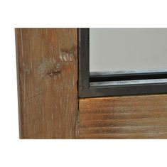 NEW Stensko ogledalo DKD Home Decor Črna Kovina Rjava Breza Okno (60 x 3 x 160 cm)