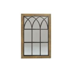 NEW Stensko ogledalo DKD Home Decor Rjava Črna Kovina Breza Naraven Okno 60 x 3 x 95 cm
