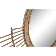 NEW Stensko ogledalo DKD Home Decor Kristal Rjava Ratan (68 x 2 x 68 cm)