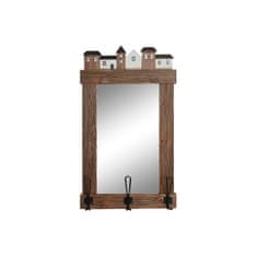 BigBuy Stensko ogledalo DKD Home Decor Kovinsko ogledalo s starinskim zaključkom Kristal Brown (40 x 9 x 68 cm)