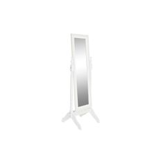 BigBuy Prosto stoječe ogledalo DKD Home Decor Ogledalo Bela MDF Les (50 x 50 x 157 cm)