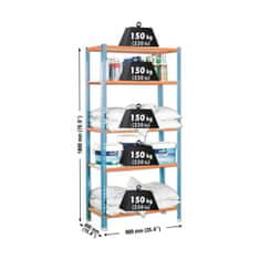 BigBuy Regali Simon Rack Maderclick 5/400 750 kg kovinski 5 polic iz iverne plošče (180 x 90 x 40 cm)