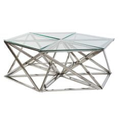 DKD Home Decor Sredinska miza DKD Home Decor Silver Crystal Steel Plastic 137,5 x 120,5 x 46 cm